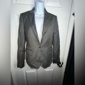 BOSS Hugo Boss Women’s US 4 Virgin Wool Gray Suit Jacket Blazer UK 8 FR 38